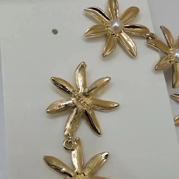 Sugarfix By BaubleBar Crystal Sunburst Daisy Drop Earrings excellent used condit - Picture 4 of 4